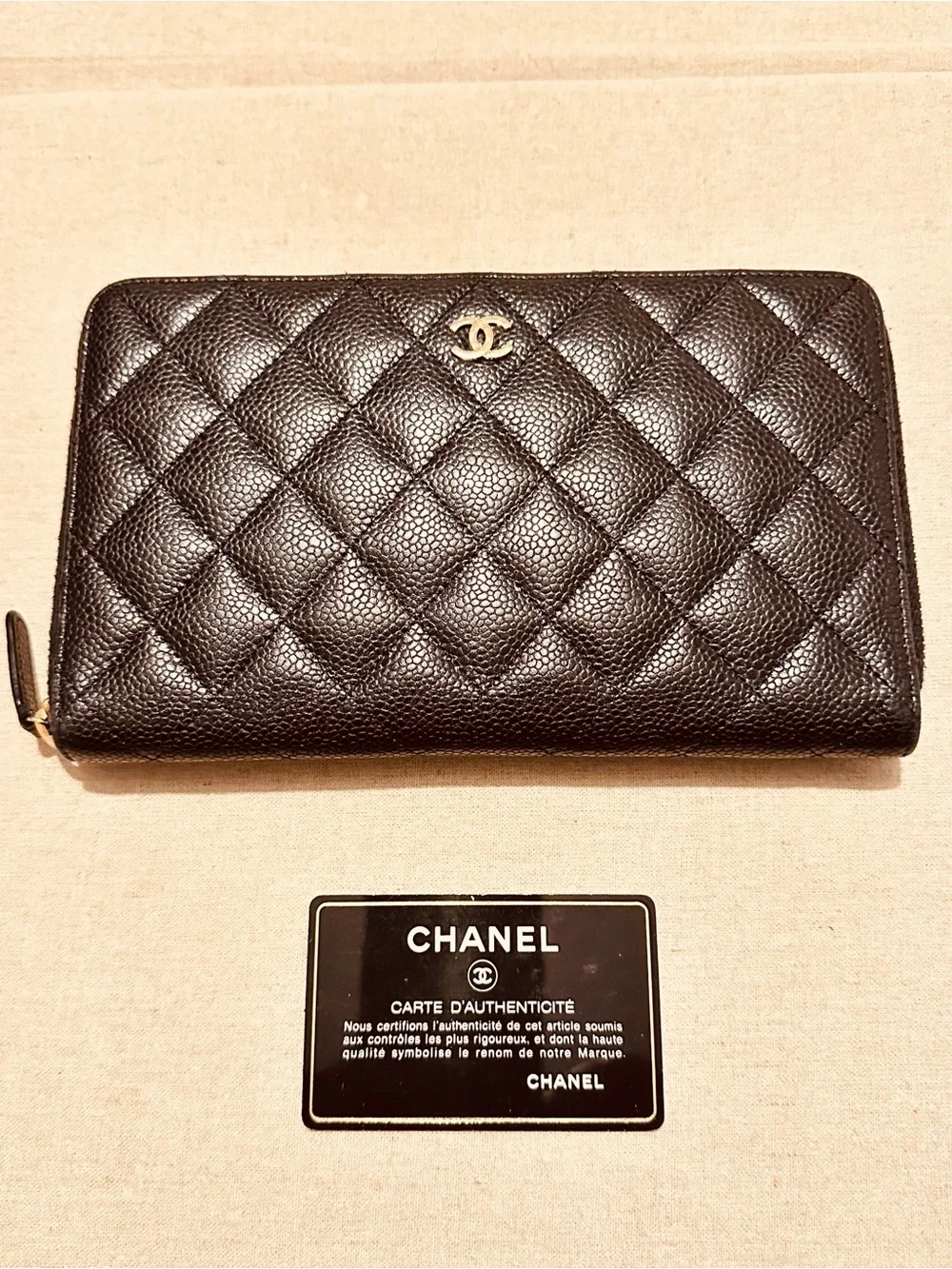 CHANEL | Wallet | Chanel Caviar Quilted Large Zip Around Organizer Wallet Black